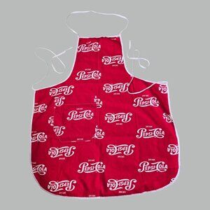 Pepsi Cola Bib Apron Front Pocket Red & White